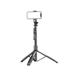 Selfie Stick Tripod 153 cm Bluetooth Svart