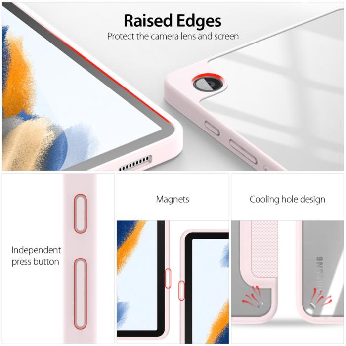 Bild 2, DUX DUCIS Galaxy Tab A9 Fodral TOBY Tri-Fold Rosa