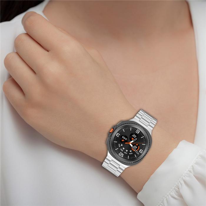 Bild 6, Galaxy Watch 8 46/44/40 mm Armband Rostfritt Stål Silver