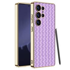 GKK Samsung Galaxy S25 Ultra Skal V&auml;vd Hybrid L&auml;der Lila