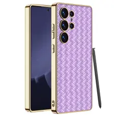 GKK Samsung Galaxy S25 Ultra Skal V&auml;vd Hybrid L&auml;der Lila