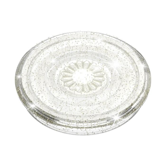 Bild 4, PopSockets Avtagbart Grip med Ställfunktion Clear Glitter Silver