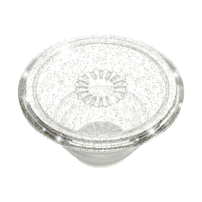 Bild 5, PopSockets Avtagbart Grip med Ställfunktion Clear Glitter Silver