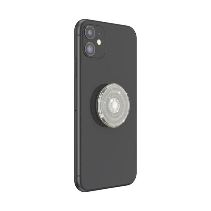 Bild 6, PopSockets Avtagbart Grip med Ställfunktion Clear Glitter Silver