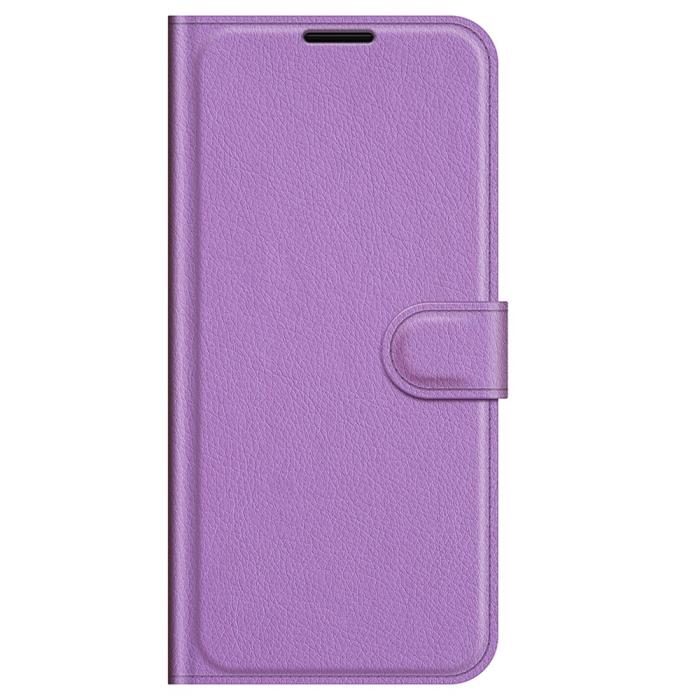 Bild 5, iPhone 13 Fodral Litchi Textur Lila