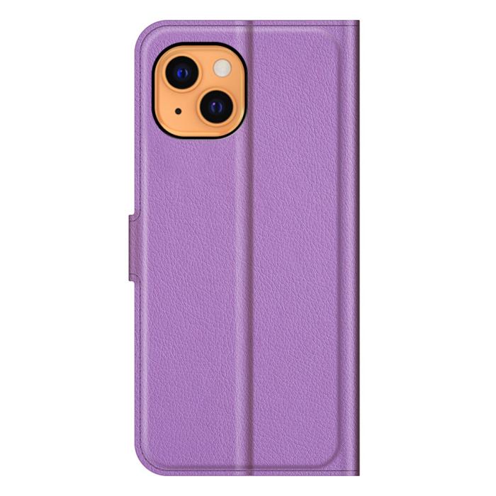 Bild 6, iPhone 13 Fodral Litchi Textur Lila