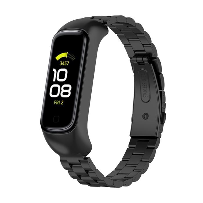Bild 3, Samsung Galaxy Fit 2 Lyxigt Metallarmband Svart