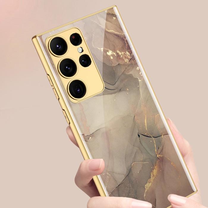 Bild 2, GKK Galaxy S24 Ultra Skal Härdat Glas Electroplate Leopard