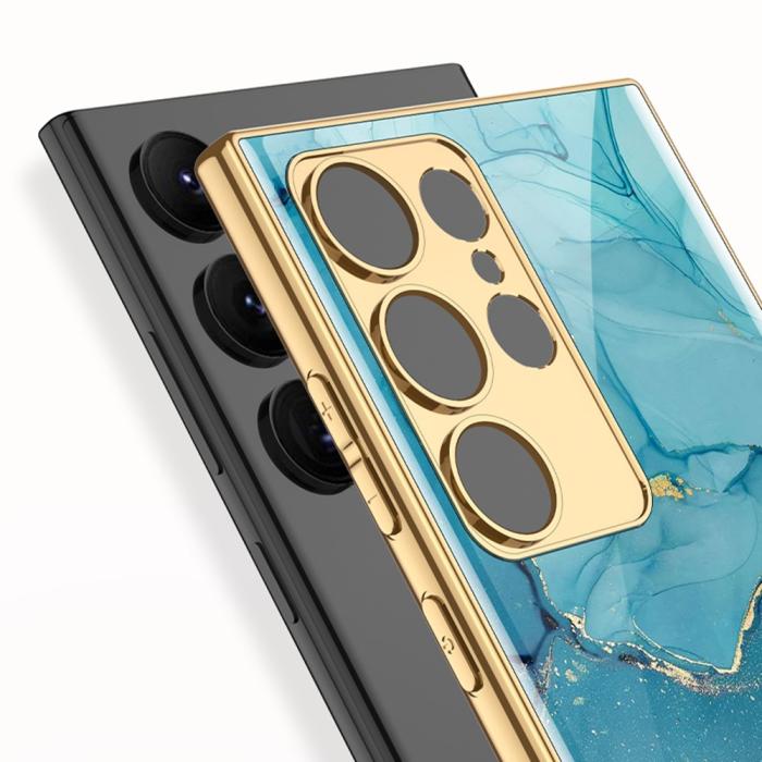 Bild 4, GKK Galaxy S24 Ultra Skal Härdat Glas Electroplate Leopard