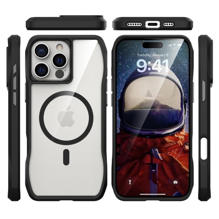 Bild 3, iPhone 16 Pro Skal MagSafe Shockproof Hybrid Svart