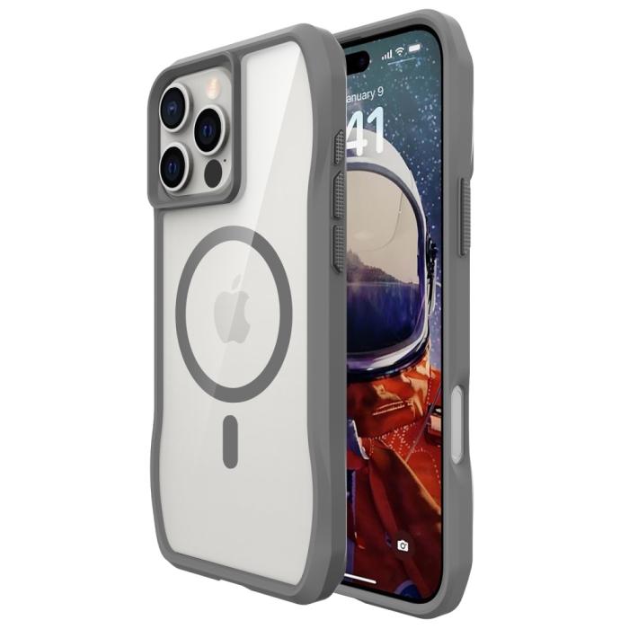 Bild 2, iPhone 16 Pro Skal MagSafe Shockproof Hybrid Grå