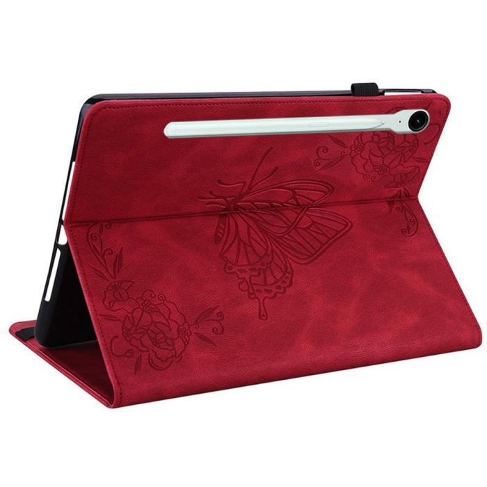 Bild 4, Samsung Galaxy Tab S11 Fodral Butterfly Flower Röd