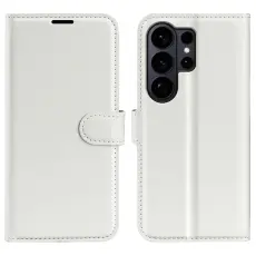 Samsung Galaxy S26 Ultra Fodral Litchi L&auml;der Vit