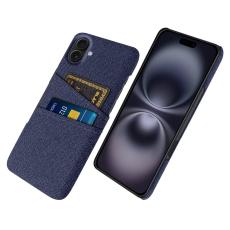 iPhone 17 Skal Med Kortfack Tygbelagt Bl&aring;