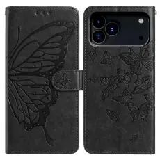 iPhone 17 Pro Fodral Med Fj&auml;ril Tryck Svart