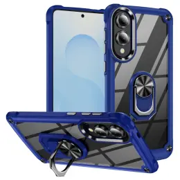 Samsung Galaxy S25 Edge Skal Shockproof Ring Hybrid Blå