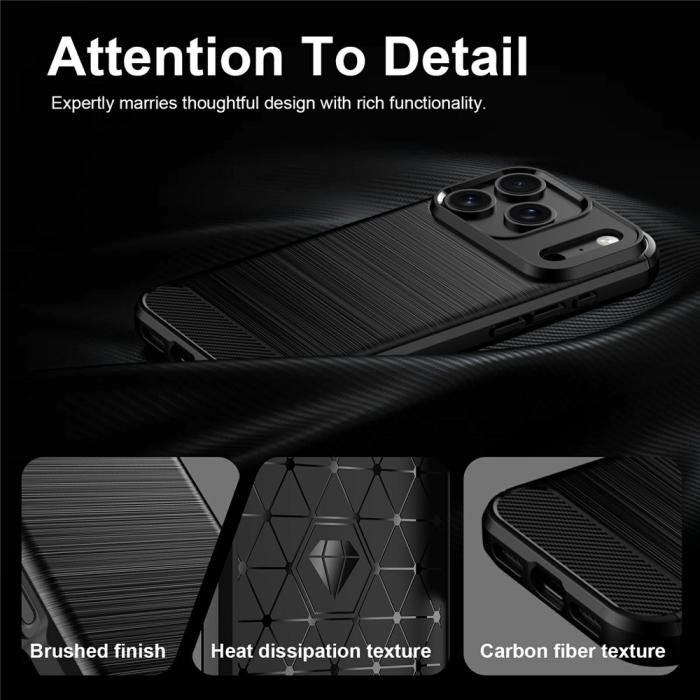 Bild 6, iPhone 18 Pro Max/17 Pro Max Skal Kolfiber Textur Svart