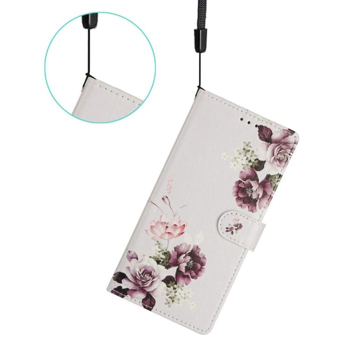 Bild 4, Xiaomi 17 Fodral Läder Blommor Rosa