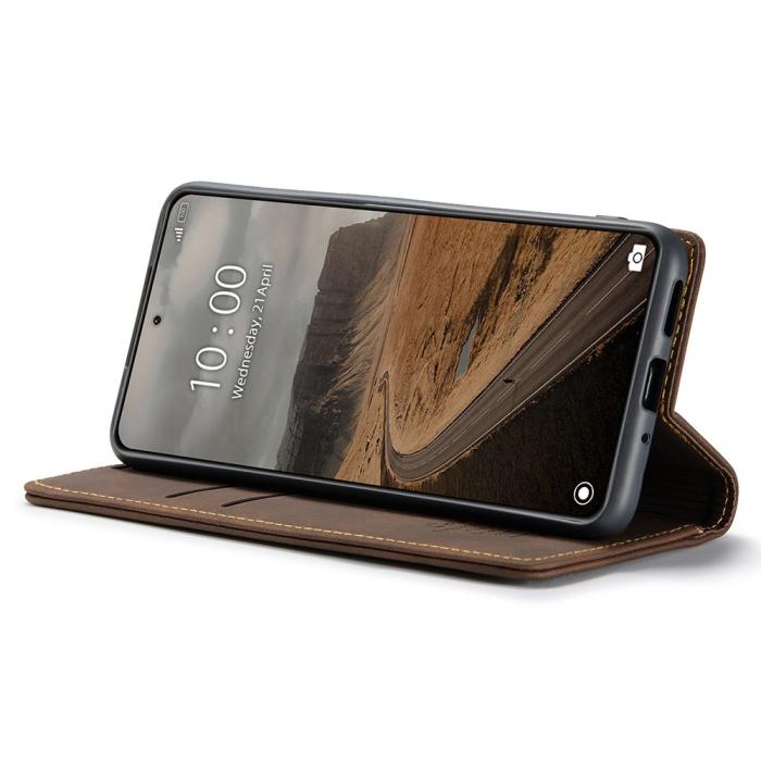 Bild 3, CASEME Xiaomi 14 Fodral Flip Läder Brun