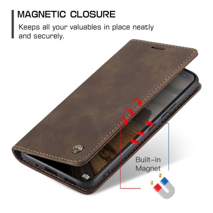Bild 6, CASEME Xiaomi 14 Fodral Flip Läder Brun