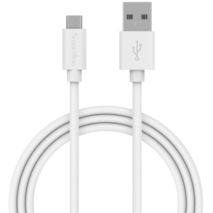 Bild 1, Smartline 3m Micro USB Laddningskabel Vit