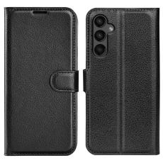 Samsung Galaxy A15 5G Fodral Litchi Läder Svart