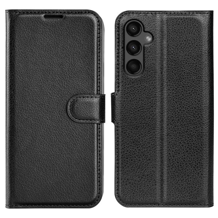 Bild 1, Samsung Galaxy A15 5G Fodral Litchi Läder Svart