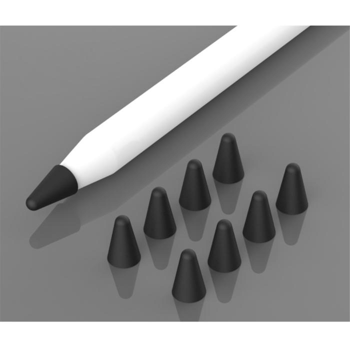 Bild 2, 8-PACK Apple Pencil 1/2/Pro Spetsskydd / Tip Cover Svart