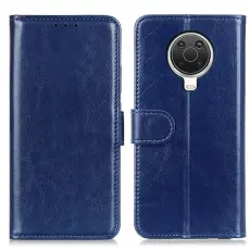 Nokia G10 / G20 Fodral Crazy Horse Retro L&auml;der Bl&aring;