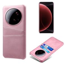 Xiaomi 15 Ultra L&auml;derbelagt Skal Med Kortfack Ros&eacute;guld