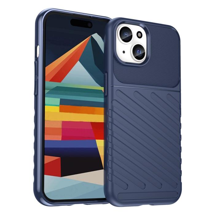 Bild 1, iPhone 15 Skal Twill Textur Blå