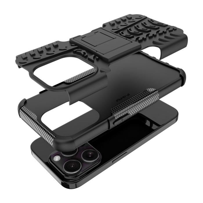 Bild 6, iPhone 15 Pro Max Stöttåligt Skal med Stöd Svart