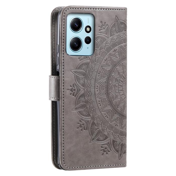 Bild 5, Xiaomi Redmi Note 12 4G Fodral Mandala Läder Grå