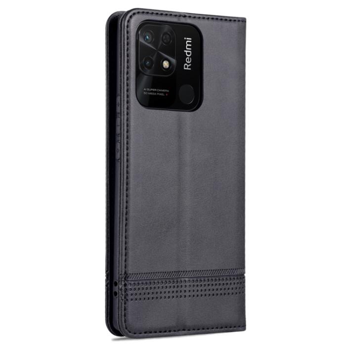 Bild 3, AZNS Xiaomi Redmi 10C Fodral Flip Läder Svart