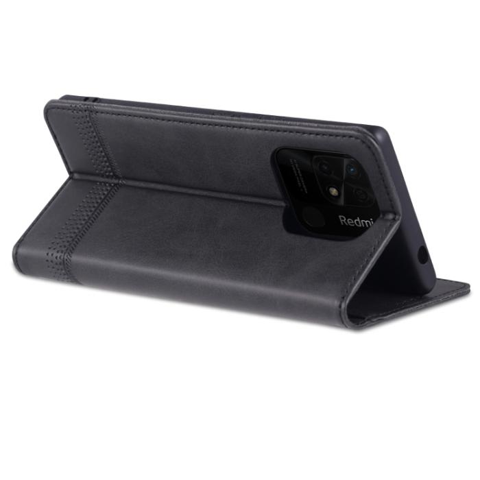 Bild 5, AZNS Xiaomi Redmi 10C Fodral Flip Läder Svart