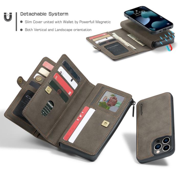 Bild 4, CASEME iPhone 13 Pro Fodral/Skal Magnet 2in1 Multifunktionell Brun