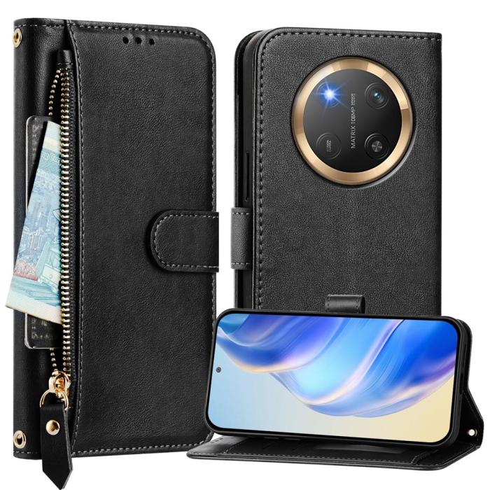 Bild 2, Honor Magic7 Lite Fodral Multifunktionellt Läder Svart