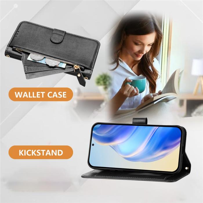 Bild 5, Honor Magic7 Lite Fodral Multifunktionellt Läder Svart