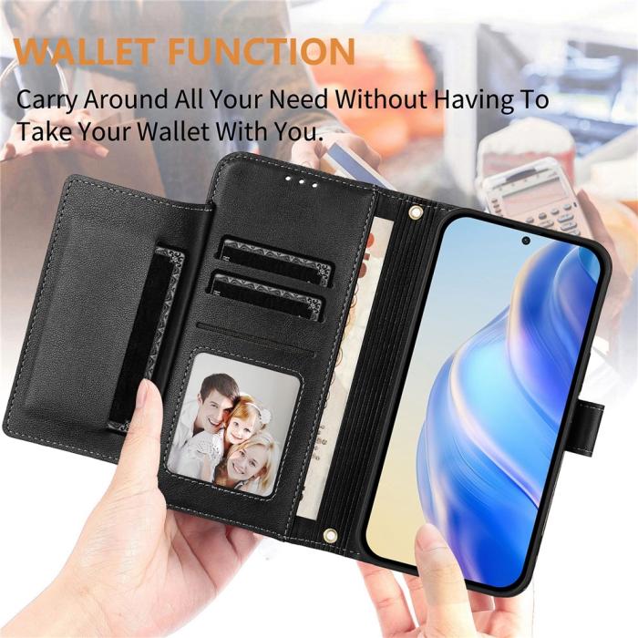 Bild 6, Honor Magic7 Lite Fodral Multifunktionellt Läder Svart