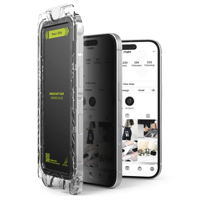 Bild 2, Ringke iPhone 16 Pro 2-PACK Skärmskydd Easy Slide Privacy