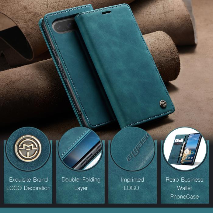 Bild 4, CASEME Google Pixel 10/10 Pro / 9/9 Pro Fodral Flip Retro Läder