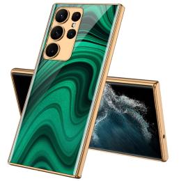 GKK Galaxy S24 Ultra Skal Härdat Glas Electroplate Peacock Green