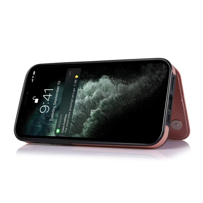 Bild 3, iPhone 14 Läder Skal Med Kortfack Roséguld