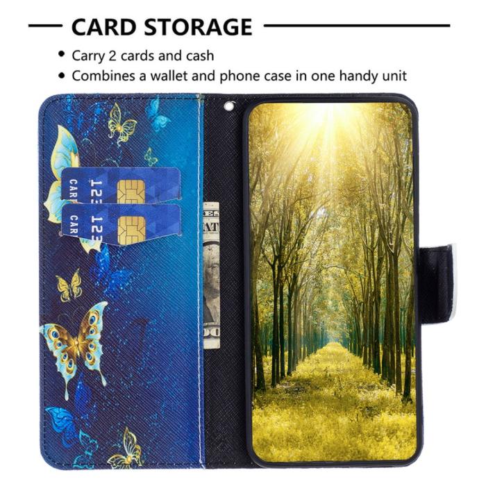 Bild 2, iPhone 16 Fodral Med Tryck Fjärilar Blå