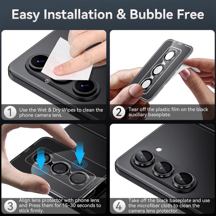 Bild 6, ENKAY Samsung Galaxy Z Fold 7 Linsskydd Svart