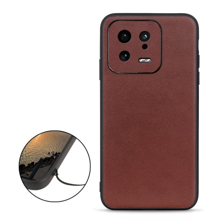 Bild 2, Xiaomi 13 5G Skal Äkta Läder Brun