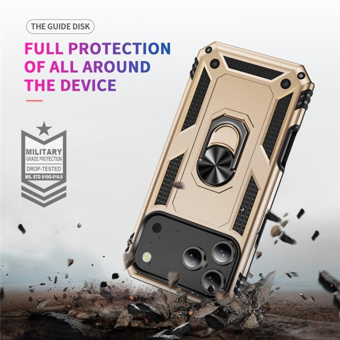 Bild 5, iPhone 17 Pro Max Skal Shockproof Hybrid Ring Guld