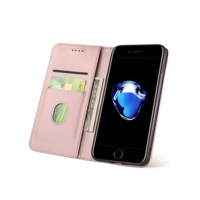 Bild 4, iPhone 7/8/SE Fodral Skin Feel Kortfack Roséguld