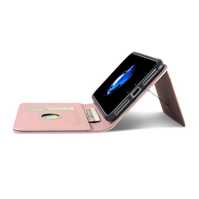 Bild 6, iPhone 7/8/SE Fodral Skin Feel Kortfack Roséguld