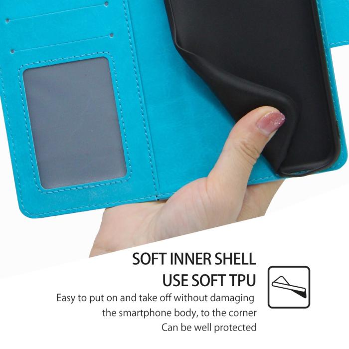 Bild 5, Samsung Galaxy S23 Ultra Fodral Läder Ljus Blå